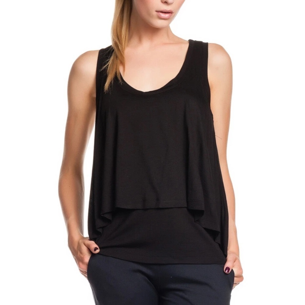 Women's Robert Rodriguez Black Layered Tank Top sz L